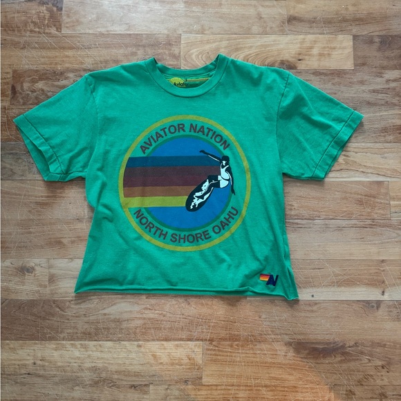 Aviator Nation Tops - Aviator Nation Green North Shore Oahu Tee